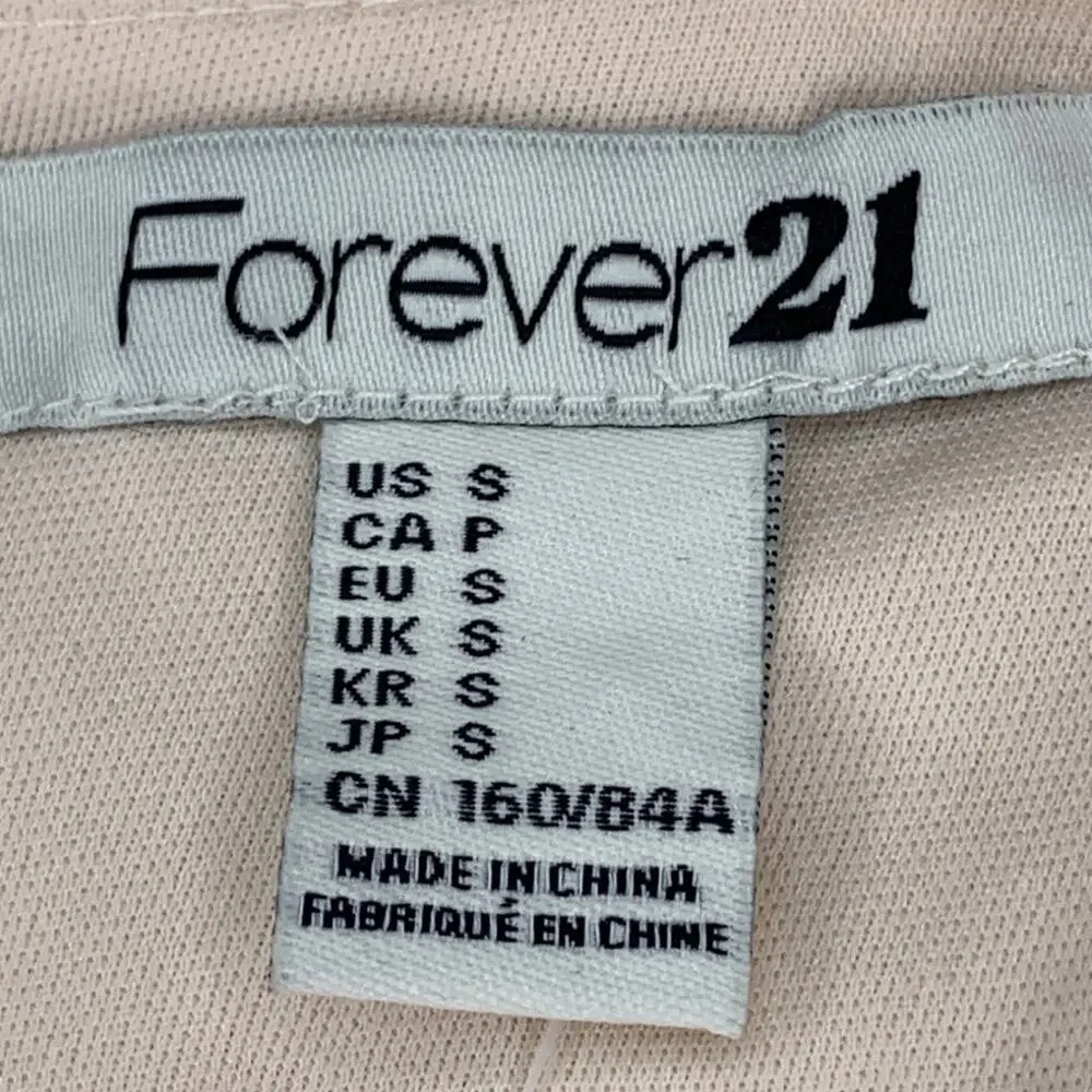 Forever 21 NWT Sheer Dress Sleeveless Cream Hidden Zipper on Back Size S